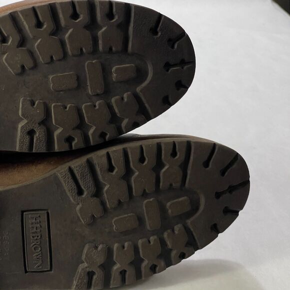 HH Brown Boots Mens 7 1/2 M Ankle Brown Leather Lace Up - Picture 8 of 9